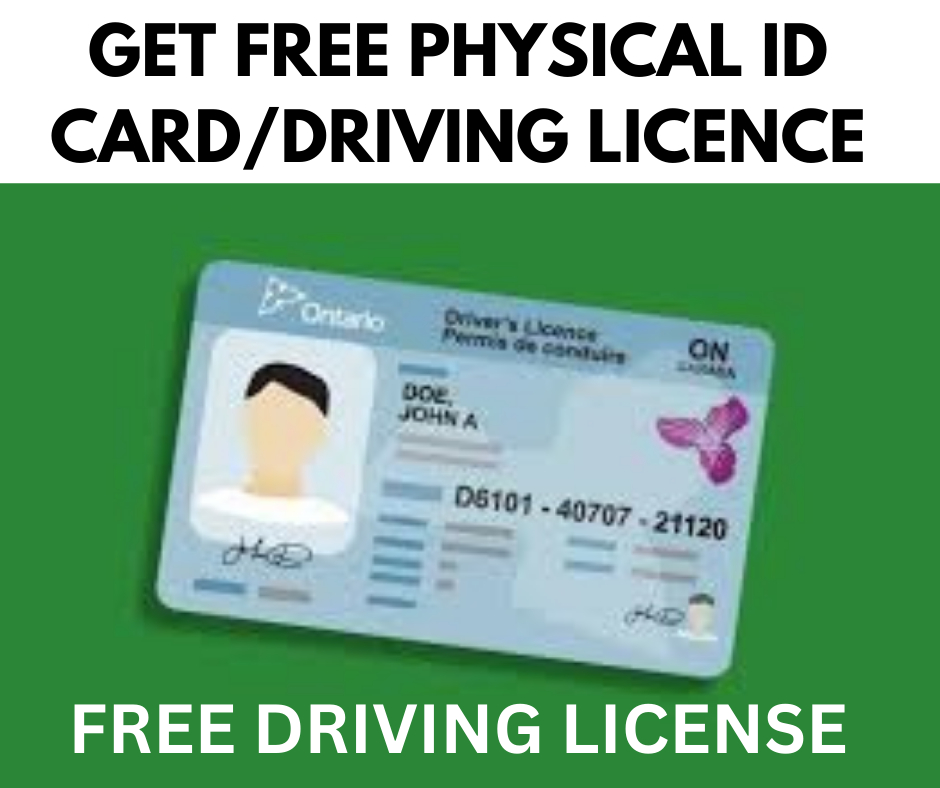 FREE PHYSICAL ID CARD /DRIVING LICENCE , WORKING 2024
