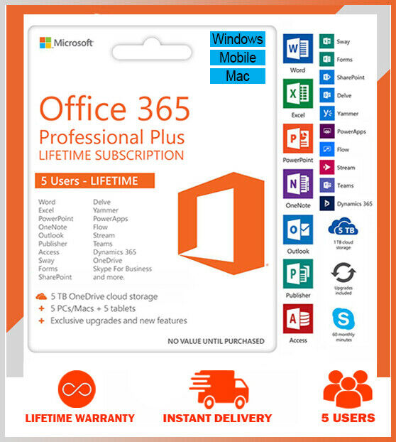 Microsoft Office 365 2021 Account 5 Devices Win/Mac 19