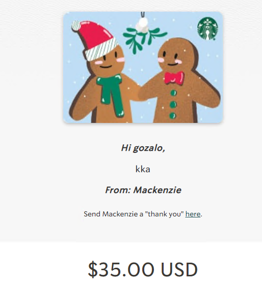 100$ total  Starbucks Gift card Code + Pin value 25$