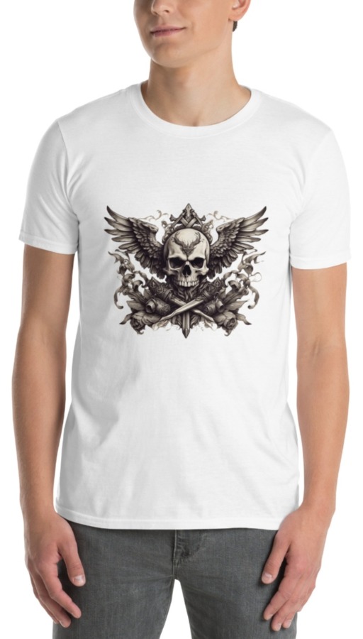 Unisex T-Shirt with a picture of a skull with daggers
