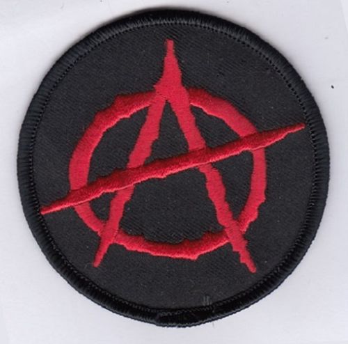 ANARCHY SIGN embroidered iron-on patch 3"
